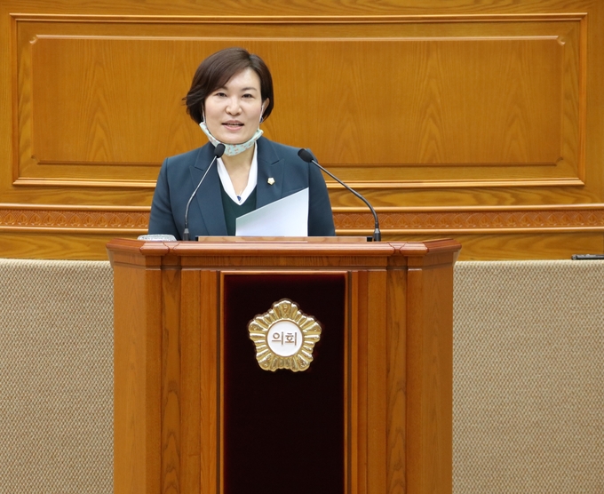 이채명 의원 5분 발언 모습