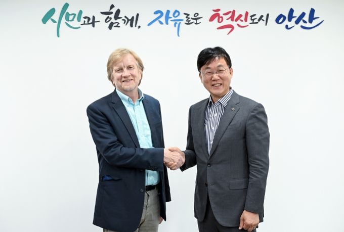 이민근 안산시장, 로봇공학계 석학 브래들리 넬슨 교수와 면담