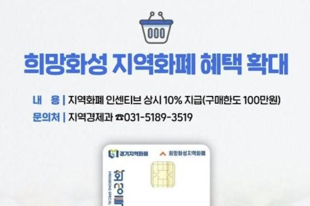 화성특례시, 희망화성지역화폐 누적 발행 3조 원 돌파...지역경제 선순환 가속